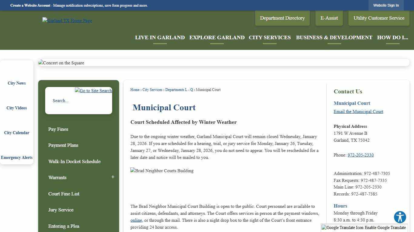 Municipal Court               Garland, TX